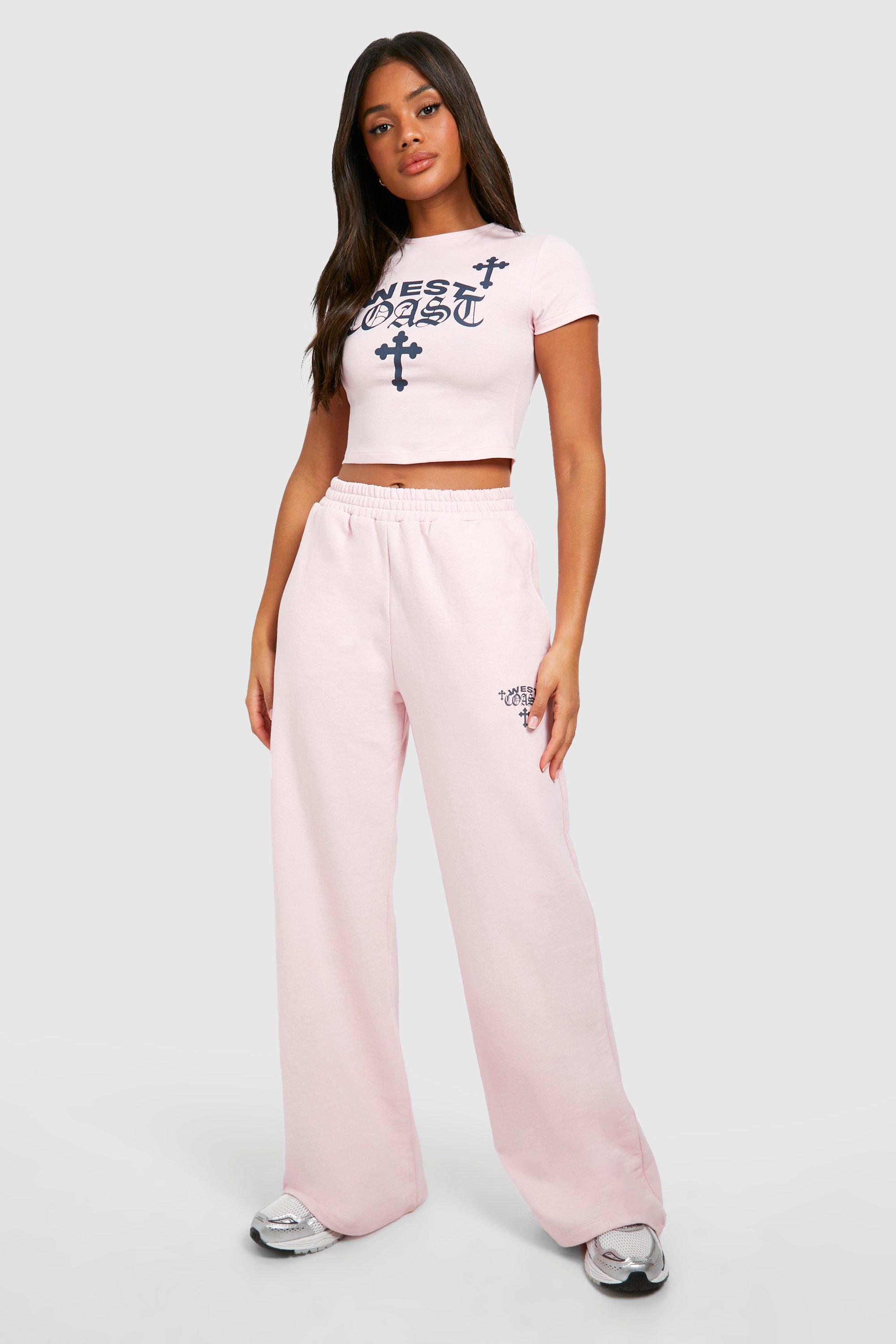 Pink joggers set online